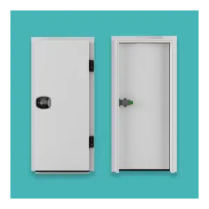 A hinged cold room door providing secure, durable access for energy-efficient commercial refrigeration solutions.